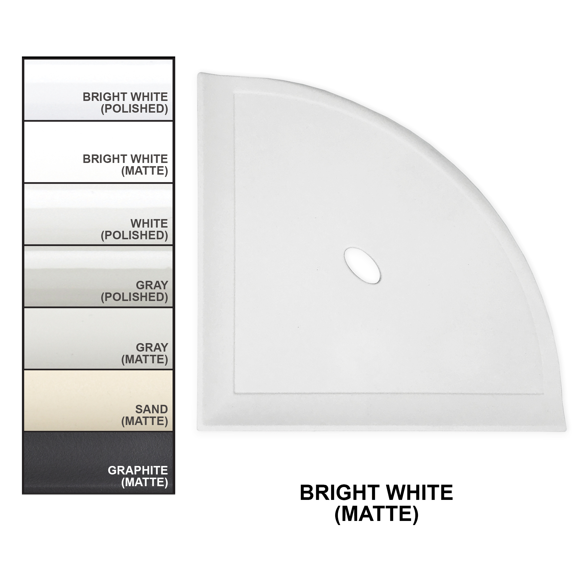 Metro Retrofit 10” Corner Shelf Available in 7 Colors Questech