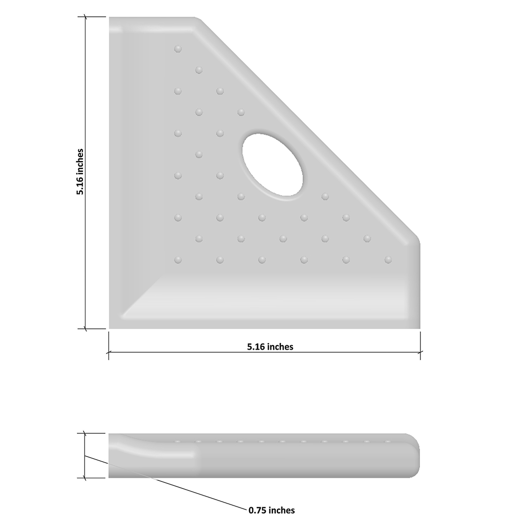 Geo Retrofit 5” Corner Foot Rest Available in 9 Colors Questech