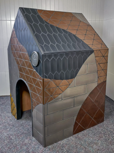 Doghouse designed for Coverings 2024 featuring new Fresco Line three quarter view