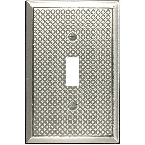 Pyramid Textured Single Toggle Metal Composite Switch Plate Cover Brushed Nickel Polish Questech - Nickel Finish Wall Plates